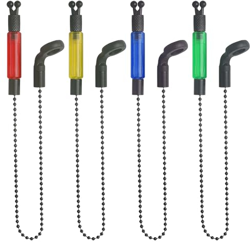 Realure 4 Pcs Light Fishing Bobbins Bite Alarm Bobbins Carp Bobbins Swingers Carp Fishing Bite Indicators for Carp fishing Night fishing Carp Accessories Outdoor Rod Illuminated Red Yellow Blue Green