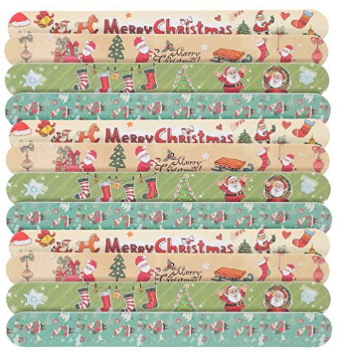 Abaodam 24Pcs Christmas Theme Nail Files Double Sided Emery Board Nail Buffer Pedicure Tools Nail Polishing Files
