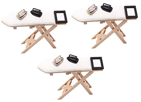 ibasenice 3pièces Table à Repasser Miniature Modèle Décoratif pour Maison De Poupées Accessoire pour Décoration De Paysage Ornement Vivid Et Pratique