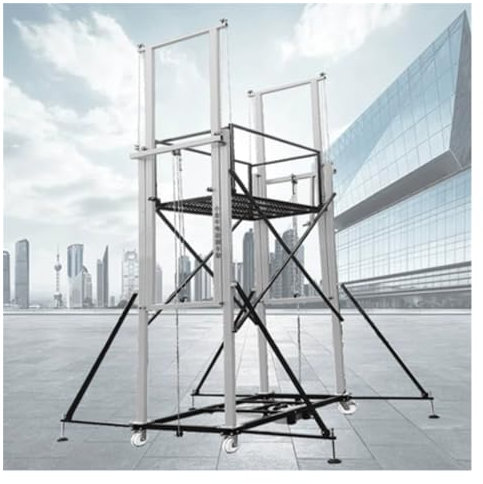 Andamio Plataforma elevadora de andamio eléctrica plegable móvil, material de acero galvanizado de alta resistencia, máquina de andamio elevadora eléctrica for trabajos aéreos Andamio de elevación elé