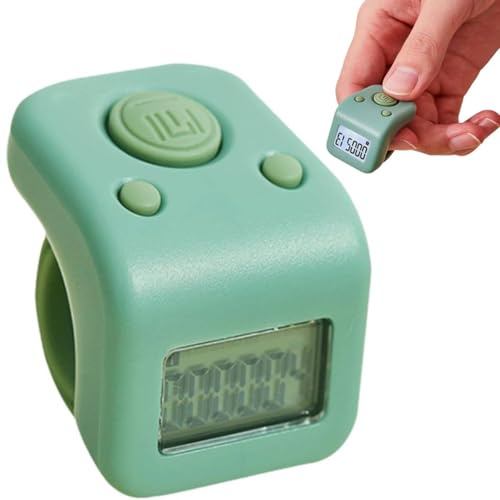 Compteur de comptage portable étanche à 6 chiffres, compteur de doigts rechargeable, compteur numérique manuel, compteur de tours, compteur de tours avec LED (vert)
