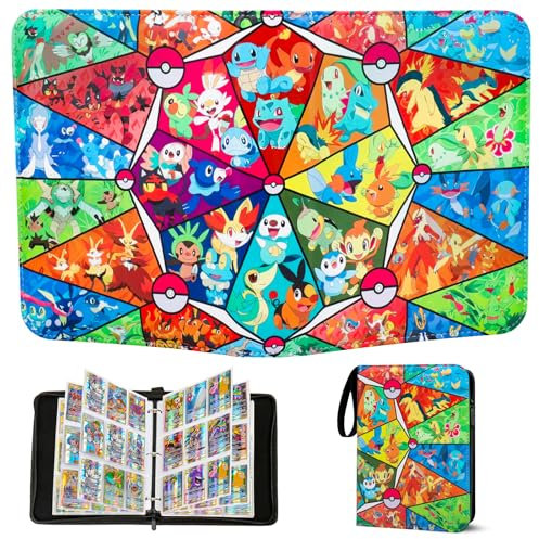 YSJ900 Kartenbinder für Kinder, 9 Taschen, 50 Seiten, 900 Taschen, tragbarer, wasserdichter PU-Kartenbinder, Sammelkartenalbum, perfekt für Jungen und Mädchen