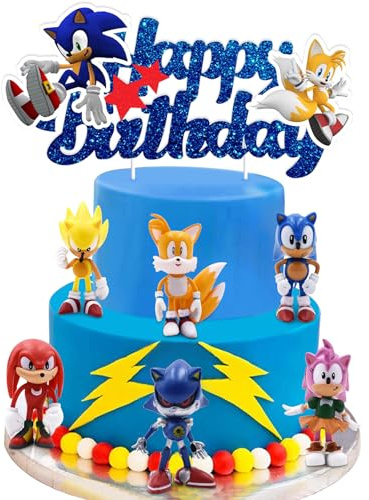 VOVhpbidy 7 Pezzi Soni Mini Figurines per Ragazzo Ragazza, Decorazioni Torta Compleanno, 3D Mini Soni Figures Cake Toppers, Topper Torta per Festa di Compleanno Bambini (1)