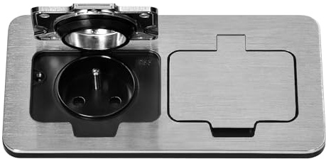 Miratic Hermetische Einbausteckdose Rechteckig Französisch Typ E IP55 (Silber)