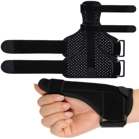GXGM 2 Pezzi Tutore Pollice Regolabile,Doppia Cinghia Tutore per Rizoartrosi,Con Velcro Supporto Immobilizzante - Trattamento per Tenosinovite, Artrite o Distorsioni(Nero)