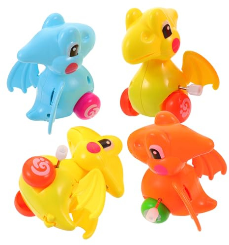ORFOFE 4 pièces Voiture Dinosaure à Remonter pour Garçon Fille Jeu Éducatif avec Design Créatif de Jouets Miniatures Légers et Adaptés Aux Mains des Tout-Petits