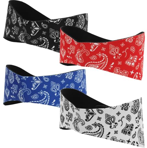 Toddmomy Lot de 4 Bandeaux de Natation en Néoprène Waterproof, Couvre-Oreilles Ajustables pour Garçon et Filles et Adultes, Bandeaux de Sport Confortables pour Piscine, Bain, Protection
