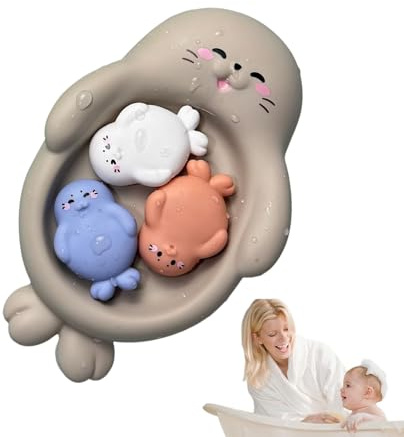 Générique Animaux de Bain flottants, de Piscine sans moisissure, Ensemble de Jeux d'eau 4 pièces pour 18 Mois et Plus, Jouet d'apprentissage précoce avec Un Design sûr, Ensemble de de Bain aux Cou