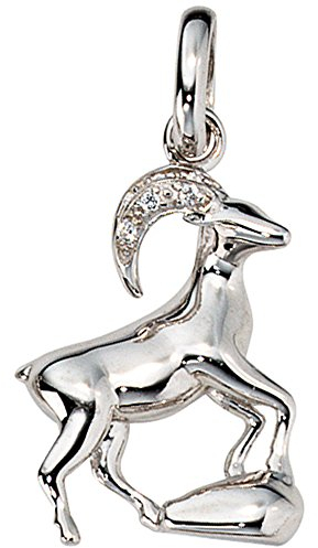 Jobo Sternzeichen-Anhänger Steinbock aus 925 Sterling Silber mit Zirkonia