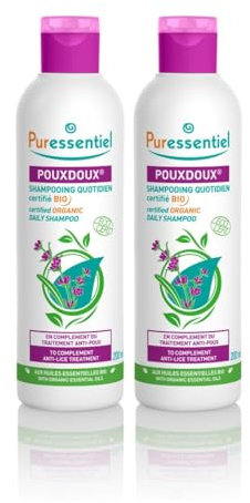 Puressentiel - Anti Poux - Shampoing Pouxdoux - Certifié Bio - Idéal en complément du traitement anti-poux - Usage quotidien - 2 x 200 ml