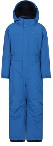 Mountain Warehouse Cloud Kids Snowsuit - Waterproof, Adjustable, One Piece Jumpsuit, Fleece Lining, Girls & Boys - Ski, Winter Cobalt Kids Size 2-3 Years