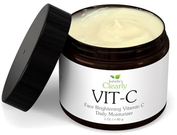 Clearly VIT-C, Vitamin C Cream for Face, Anti Ageing Moisturiser with Vitamin E, Organic Berry Extracts and Willow Bark, Hydrating & Skin Brightening for Dark Spots, Fine Lines and Wrinkles (56 g)