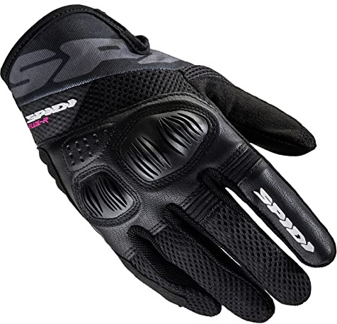 SPIDI, Flash-R Evo Lady, Guanti Moto per Donna, Protettivi e Resistenti, Guanti Moto Estivi Impermeabili e Antiscivolo, con Touchscreen Capacitivo, Peso Medio 0, 1 kg, Colore Nero, Taglia S