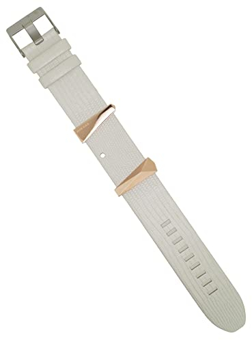 Diesel Uhrband Wechselarmband LB-DZ5585 Ersatzband Leder 24 mm Weiß-Rosé