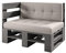 sunnypillow Palettenmöbel Europaletten Indoor und Outdoor Lounge Gartenmöbel Holz Gartenmöbel Set Lounge Möbel Terrasse Balkon Loft Stil Paletten | Grau Eckbank 120 x 80 cm Höhe : 30 cm