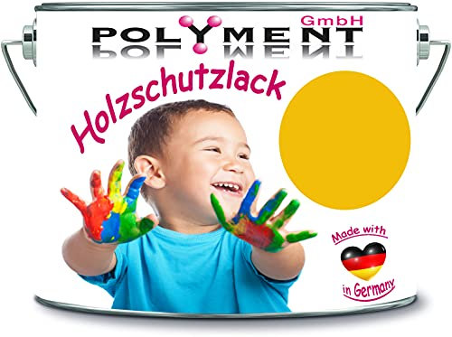 Polyment GmbH - Vernice protettiva per legno, resistente agli agenti atmosferici, protezione a lungo termine dagli agenti atmosferici, colore protettivo per legno RAL 1023 giallo traffico