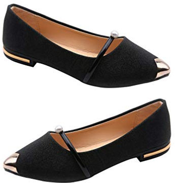 Holibanna Cómodas Bailarinas De Ante Zapatos de Ballet de Mujer con Punta Puntiaguda Brillantina Elegante con Deslizantes para Primavera Verano Zapatillas De Ballet