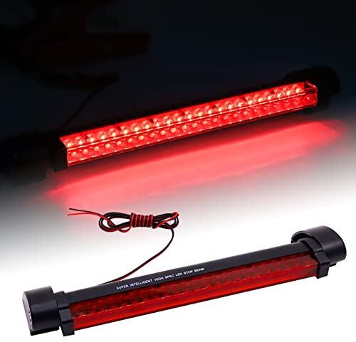 1PC Tercera Luz de Freno Roja,Univerdsal 24 LED Luz de Freno Trasero Tercera 12V Luz de Freno Adicional Impermeable para Camión Coche Caravana Camioneta Barco RV
