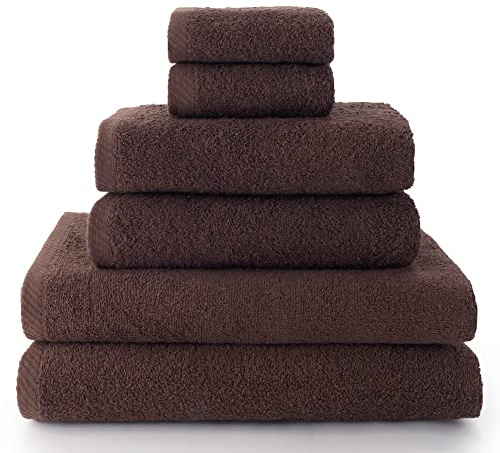 Top Towel – Juego de Toallas Baño Completo (6 Piezas): Toallas Ducha, Manos y Cara Suaves y Absorbentes – Algodón 100%, 400 g/m², Sin Pelusa