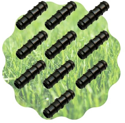 Raccordo Manicotto per Tubi Irrigazione, Giunto Portagomma Nero - Orto Facile (10, 16 mm)