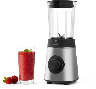 Electrolux Create 4 frullatore compatto E4CB1-6ST - Caraffa in vetro da 600 ml, 2 bottiglie extra da asporto, 2 velocità, 350 W, in acciaio inox