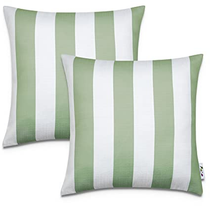 Paco Home 2er Set Kissenbezug 45x45 Dekokissen Kopfkissen Kissenhülle Wetterfest Mehrfarbig Zierkissenbezug Outdoor, Farbe:Grün 1, Sets:2pcs-Set