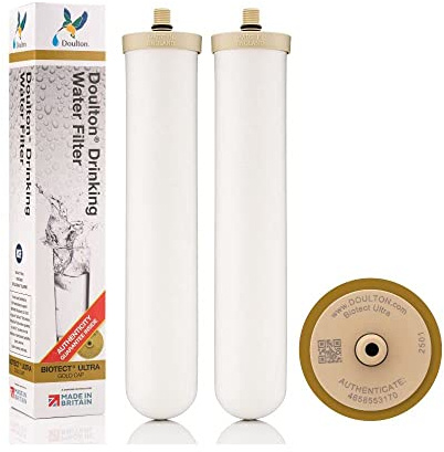 Doulton 10 Biotect Ultra |2 Pack| Authentic Drinking Water Ceramic Candle Filter| Suitable for M12 Fitting Undercounter Systems | Reduces Contaminants | Improves Taste & Odour | NSF Certified | 2501