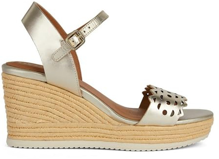Geox Sandalo da donna D Ponza A Wedge, Lt Gold., 35 EU
