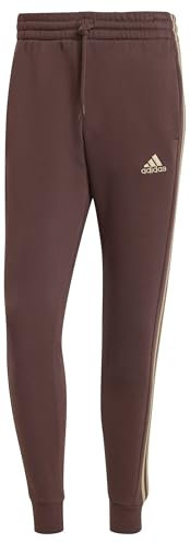 adidas Herren Essentials Fleece 3-Stripes Tapered Cuff Pants (Plus Size), Shadow Brown, XL Extra Tall