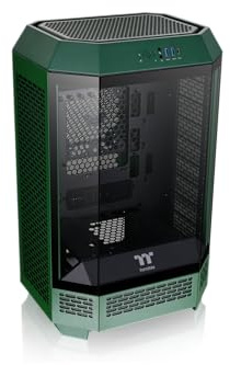 Thermaltake The Tower 300 Racing Green | Micro Tower PC-Gehäuse | Tempered Glass | Micro-ATX & Mini-ITX | 420 mm Radiator Support | 2X 140 mm Lüfter | Vertical Design