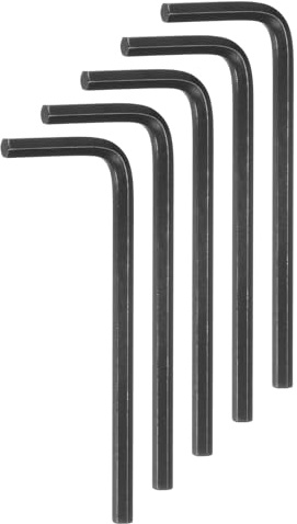 QUARKZMAN 5 Piezas de Llave Hexagonal en Forma de L de 1/8 de Acero Cromado Vanadio para Reparaciones en el Hogar, Color Negro
