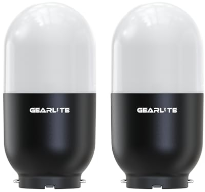 GEARLITE Campinglampe mit Karabiner 2 Stücke, Led Mini Aufladbar Tragbare Camping Laterne 2 Leuchtmodi & 18 Led Superhell Wasserdicht Camping Lampen Leuchte Licht Zeltlampe für Camping Wandern Notfall