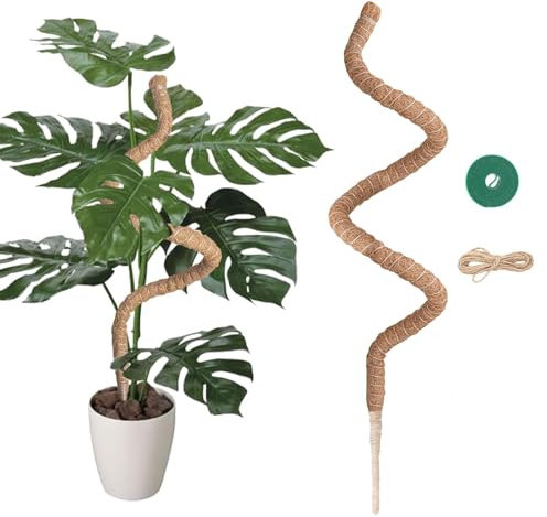 Onezebra 120cm/47in Moss Pole, Moss Pole for Monstera, Plant Supports for Indoor Plants, Bendable Plant Sticks Support for Climbing Plants, Promoting Natural Upward Growth
