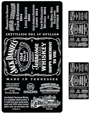 Drink Label Whiskey Bottle Cake Topper A4 Edible Icing Sheet Birthday Cake Decoration