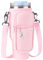PRAOFRT Flaschentasche 40oz-Becherset Umhängegurt mit Aufbewahrungstasche und Verstellbare Träger Wasserbecherabdeckung fur Stanley (Rosa)