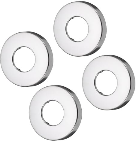 sourcing map 4pcs Shower Arm Flange 60mm/2.4 OD Escutcheon Plate Stainless Steel Round Plumbing Cover Plates for 25mm/1 Dia Water Pipe Faucet Decoration, Silver Tone