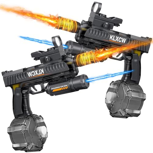 IEEILULU Pistola de Agua Electronica, Electric Water Gun con Luz, Pistola de Agua Automática de 750 mL, Ideal para Juegos con Pistolets à Eau pour Plage (Negro-2)