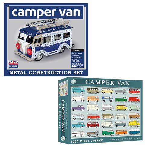 Coach House Camper Van Gifts,1000-Piece Jigsaw Puzzle & Metal Construction Set for Motor Home Enthusiasts, Great Gift Ideas for Father's Day, Birthdays & Christmas
