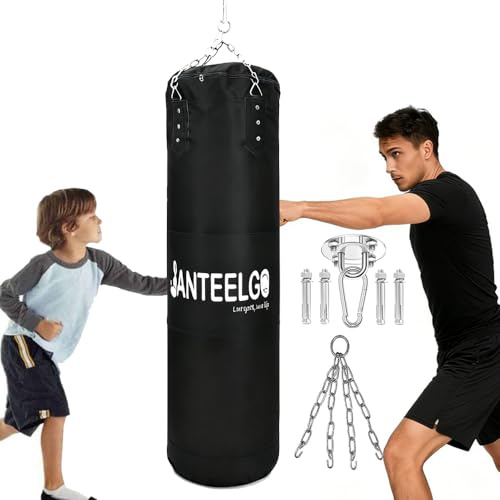 Sac de Frappe Adulte Non Rempli 120cm: JanTeelGO Oxford Lourd Sac de Boxe - Sac de Frappe pour MMA, Muay Thai, Kickboxing, Entraînement à Domicile, Arts Martiaux