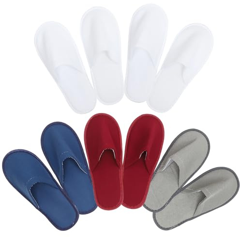 SAFIGLE 5 Paia Pantofole Monouso Leggere da Soggiorno Scarpe da Interno Grandi Unisex Spazzolato Pantofole da Camera Compressibili per Viaggi e Hotel Colore Casuale Colore Casuale