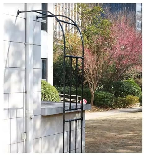Metall trädgård pergola berså spaljé – robust halvbåge för klätterväxter och blommor – väderbeständig utomhusdekor – justerbara storlekar 1,8 m till 3 m – elegant svart finish