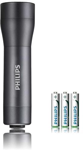 Philips SFL4000T/10 Flash Ligt Aluminium Lampe Torche LED IPX4 + 3 Batts.