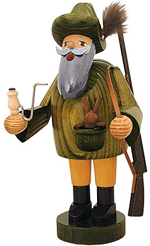 KWO The Bearded Forester with Gun German Wood Christmas Incense Smoker 7.1 Inch