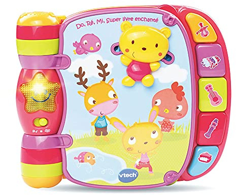 VTech - 166755 - Jouet Musical - Do, Ré, Mi Super Livre Enchanté - Rose - Version FR