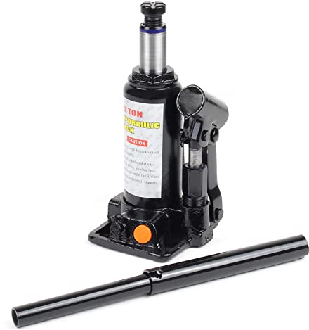 Wiltec Hydraulischer 2t Flaschen-Wagenheber, Stempelwagenheber mit Slow down Funktion, Autoheber 158-308 mm