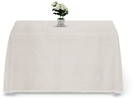 LUA VIKA Falda Mesa Camilla Rectangular Chenilla, Ropa Mesa Camilla Rectangular, Color Crudo, 60x110 cm