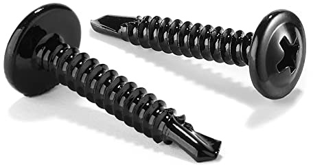 #8 x 1 Sheet Metal Screws 100Pcs 410 Stainless Steel Truss Head Fast Self Tapping Screws Black Oxide by SG TZH