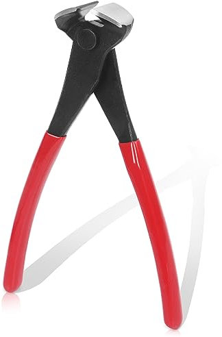 Swpeet 1Pcs 8 Inch Red High Carbon Steel Nail Puller, Pliers, Nail Remover Tool Cutting Pliers End Cutting Pliers Carpenter Tools Staple Puller Nail Puller Tool Nail Remover Nail Pliers for Cut Wires
