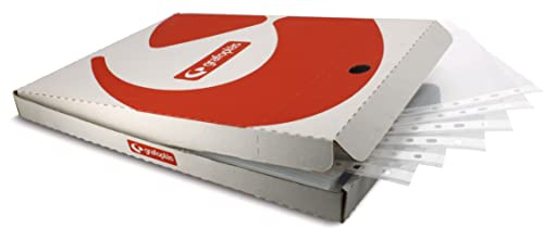 Grafoplás Boîte de 100 pochettes multi-perforées A4 Transparent Verre Polypropylène Standard Dos renforcé 11 trous Parfait pour classeurs à anneaux