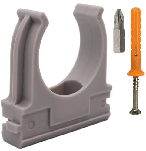 SKIR'CO (20 pz) Clip per Tubo, Morsetti in Plastica per Tubi da 20 mm, Clip per Tubo Tipo U, Appendici per Tubi, Clip per Tubazioni, Viti Incluse